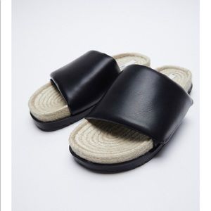 Zara Black Jute Sandal - 6.5